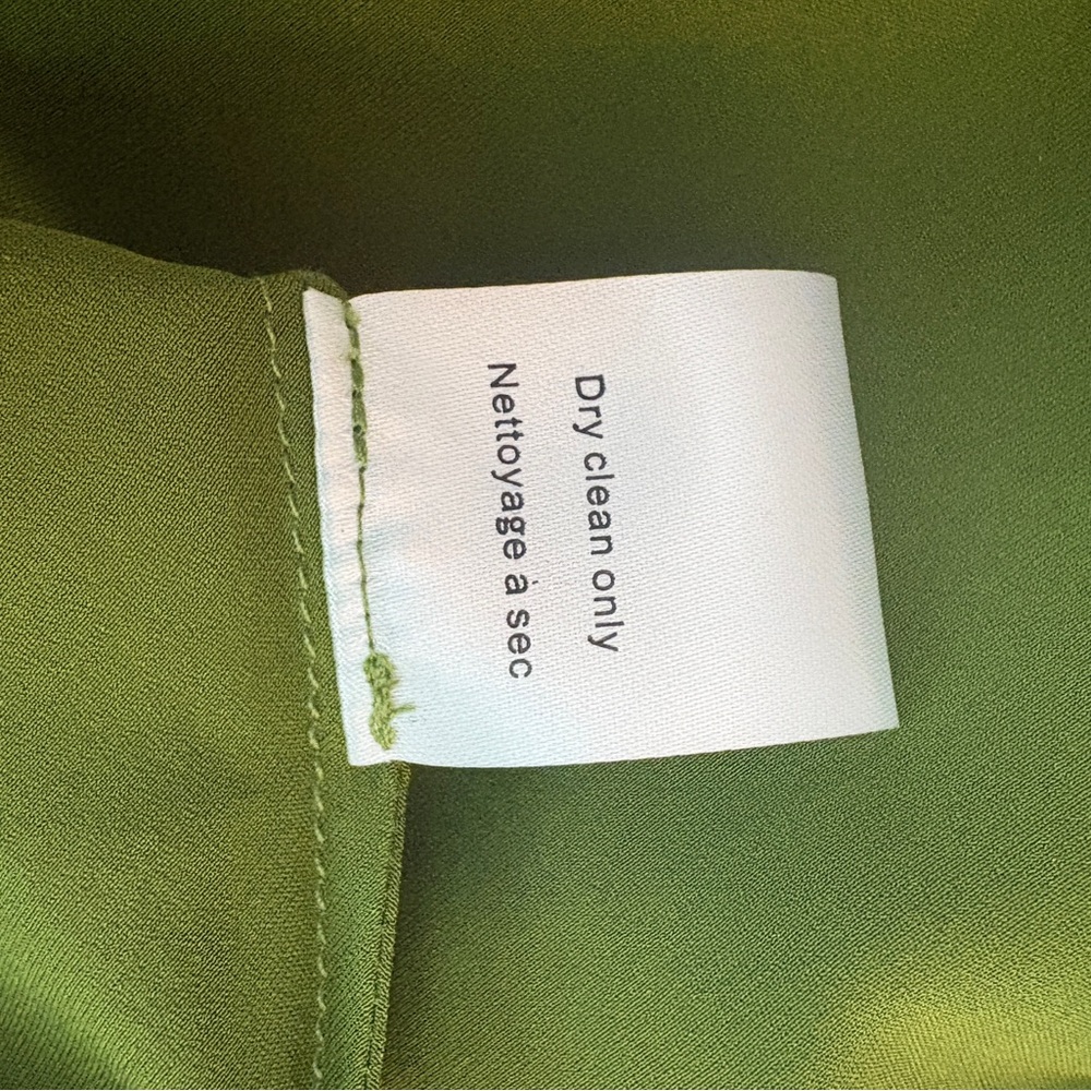 Olive Green Silk Women's Midi Skirt - Picture 5 of 6